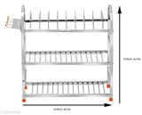 Stainless steel, dish rack, 3 shelf wall mount kitchen storage unit, 18x18 inch