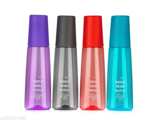 Multicolor leak-proof plastic water spray bottles with quotes, pack of 3 - ideal for carrying cold beverages during travel, made from toxin-free material in India