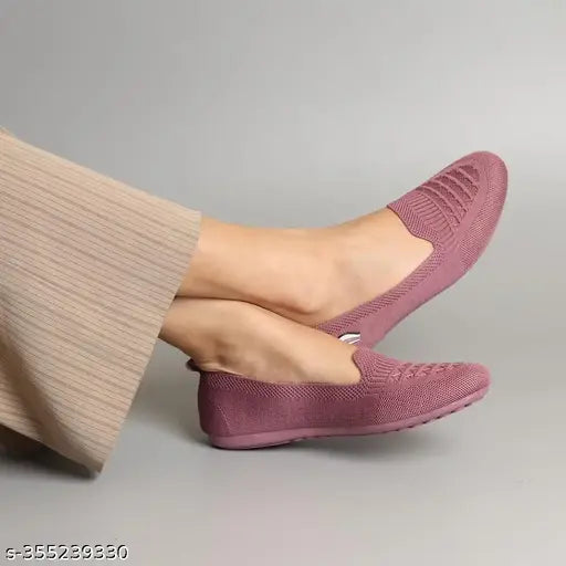 Comfortable mesh ballerinas, embellished and slip-on for women, India-made