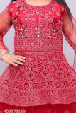 Stunning, floral-embroidered net Lehanga Choli for girls, fully stitched with mirror work - Indian wedding dress