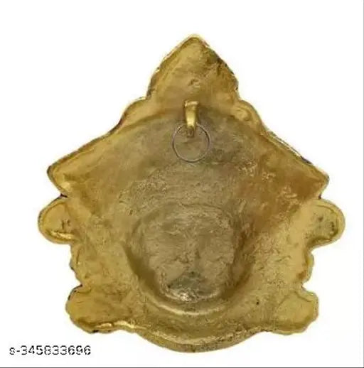 Metal Durga Mata face idol, 15cm x 17cm, for good luck, success and prosperity. Handcrafted Indian goddess sculpture with unique color variations, depicting the feminine Shakti symbolizing good over evil