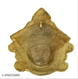 Metal Durga Mata face idol, 15cm x 17cm, for good luck, success and prosperity. Handcrafted Indian goddess sculpture with unique color variations, depicting the feminine Shakti symbolizing good over evil