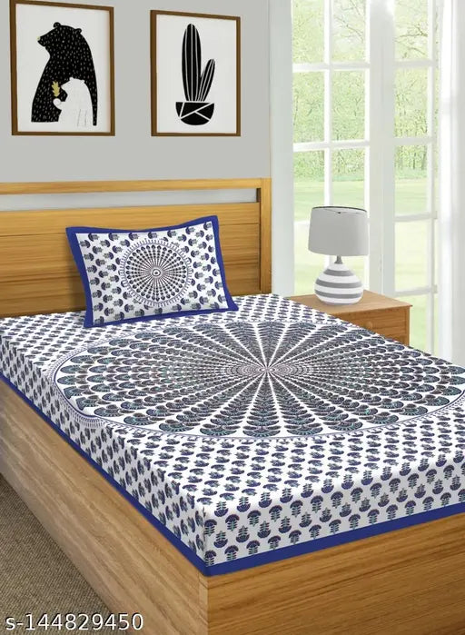 VNV Creation single bed bedsheet combo pack with two bedsheets and two pillow covers