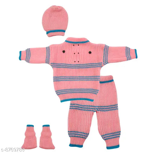 Agile funky wool striped baby sweaters, long sleeves for 0-3, 0-6, 3-6 months - India made