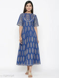 Womens blue cotton kameez dress