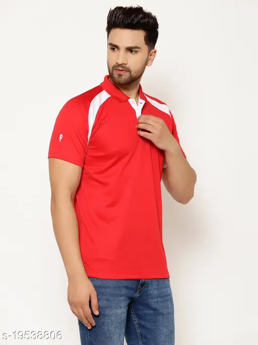 Solid polyester short sleeve men's t-shirt by Eppe, size S for chest 38in x length 26.5in, made in India