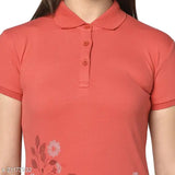 Cotton blend, regular fit polo t-shirt in pique lycra - women's short sleeves by clea
