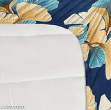 Cotton, floral-print double king size bedsheet with 2 pillow covers, premium quality for summer, by Pari Decor