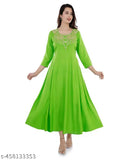 ParotGreen015 - Bright yellow kameez with long skirts
