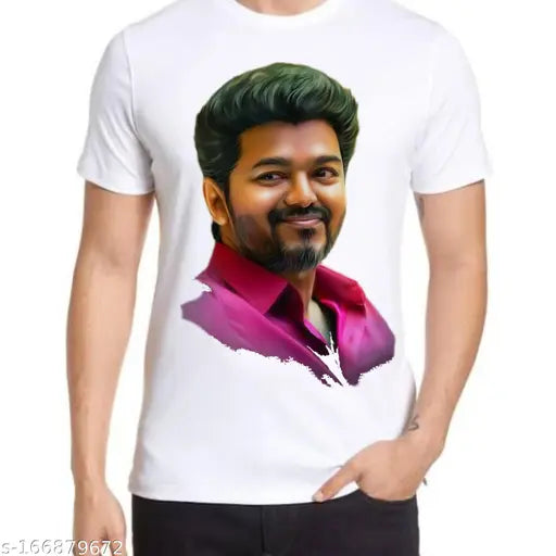Striped polyester t-shirt by Vijay New Style, short sleeves, size N, Indian-made fashion apparel