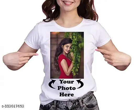 White graphic T-shirt with photo print, ideal for couples