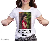 White graphic T-shirt with photo print, ideal for couples