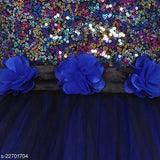 Multicolor net frock dress for kids (7-8 years), embellished party wear, comfortable back zipper