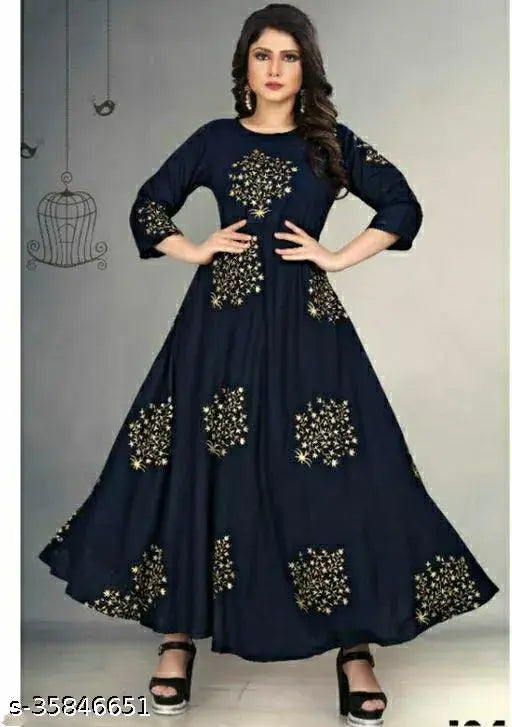 Rayon kameez kurta style dress for women with print design, size L40 xl42