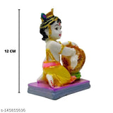 Handcrafted resin Krishna idol statue, 12 cm tall, embodiment of love and divine joy for home decor or pooja mandir