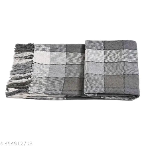 Soft cotton blend checkered throw blanket for women and girls, 50x60 inches, ideal for couches and home decor