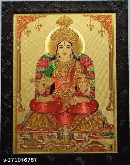 Synthetic Resin, 9*12 inch Goddess Sri Annapurna Devi Photo Frame - Indian Indoor Decorative Artwork