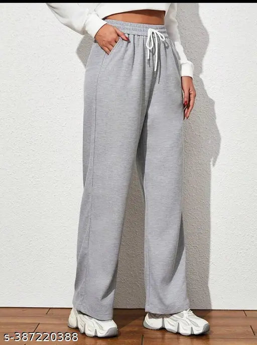Grey plain dori cotton joggers