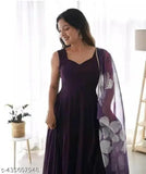 Georgette sleeveless party dress for women, solid net design in various sizes from S to XXL