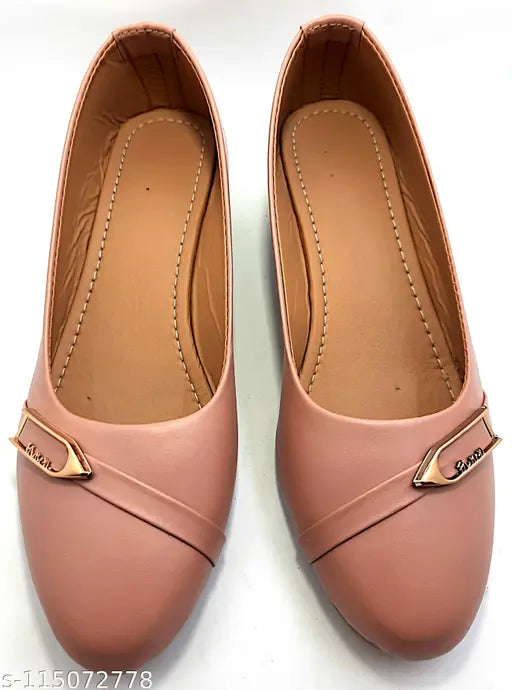 Synthetic leather shooting star peach women's fashion shoes - stylish, closed back, and comfortable footwear for parties