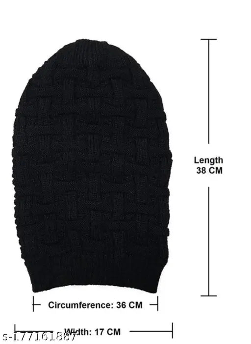 Woolen solid winter cap for men, stylish and warm, handcrafted in India