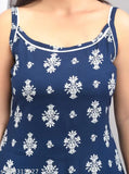 Blue rayon printed straight kurta sharara set