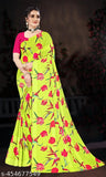 Yellow and red floral saree