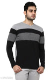 Cotton blend GENTINO V neck full sleeve t-shirt with printed net pattern, long sleeves for men (S, chest size 38 in, length size 25.5 in)