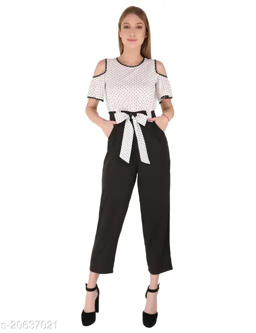 Polyester printed net jumpsuit, elegant women's fashion, XL size