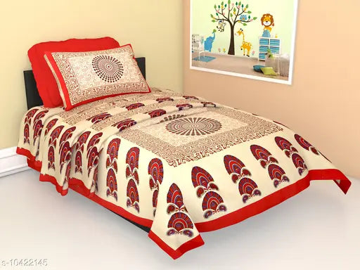 Pink microfiber and red more pankh pillow covers set of 2, thread count 180, single size (100in x 63in) from India
