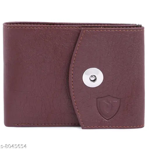 Leather textured men's wallet, new stylish design, free size (11cm x 9cm), India origin