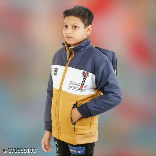 Multi-colored bomber jacket, boys' winter wear, lined with warm fabric