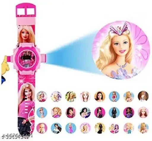 Digital watch with projector, wall image projector, smartwatch, Barbie theme, cartoon pattern, kids accessory