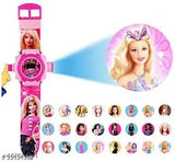 Digital watch with projector, wall image projector, smartwatch, Barbie theme, cartoon pattern, kids accessory