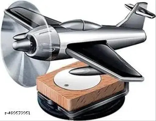 Solar-powered aeroplane design air freshener with 360 degree rotation, almond scented diffuser (India)