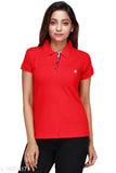 Embroidered cotton short sleeves t-shirt, trendy ladies top from India
