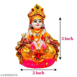 Divine Bazaar Dhan Kuber Statue, ceramic Indian god idol for home temple decor, 2x2x3 inches
