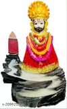 Multi-colored polyresin Khatu Shyam Ji smoke fountain handicraft, ornamental showpiece with 11 back flow burners (10cm)
