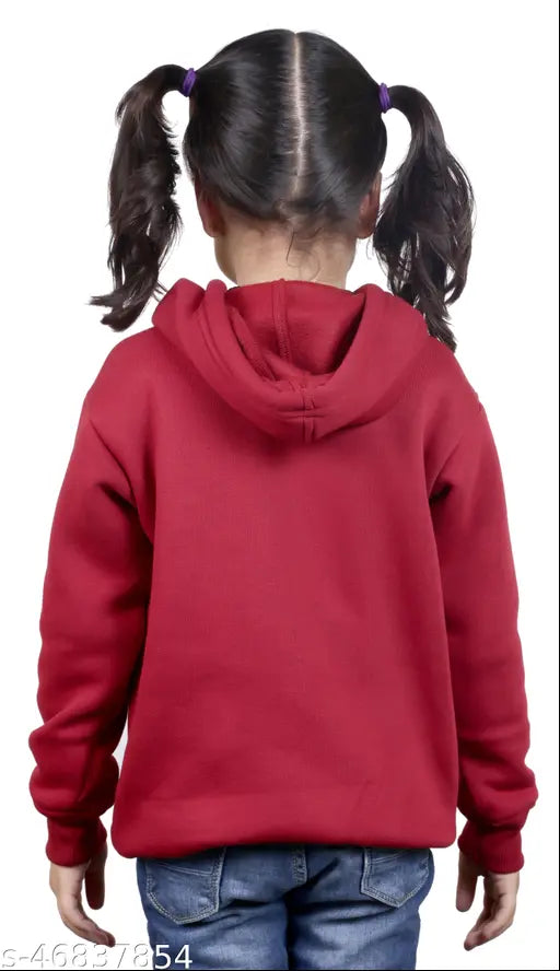 Wool sweatshirt for girls, self-design pattern, long sleeves, multiple sizes available from 1-11 years old, India origin