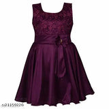 Girls solid satin embroidered net sleeveless frock, 3-24 months, India origin