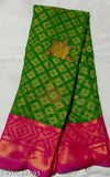 Chiffon Braso printed saree in self-design pattern, free size, India origin