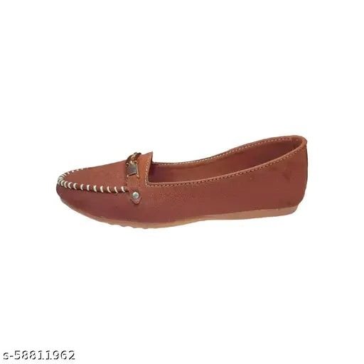 Synthetic brown women's Comfortable Bellies for easy movement and lightweight sole, perfect footwear for every occasion
