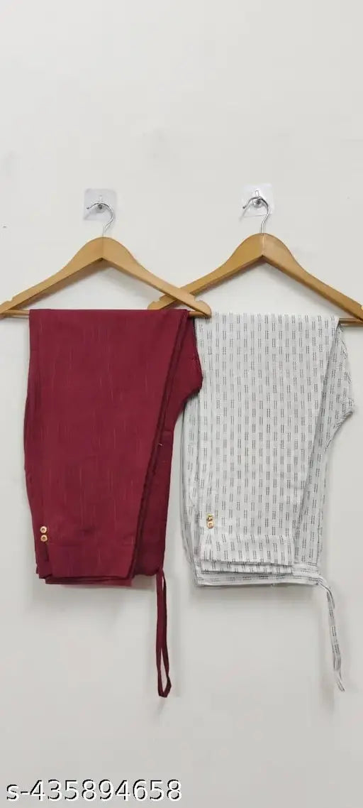 Two pieces red cotton women's trousers combo pack