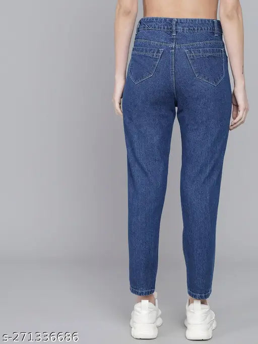 Solid cotton damage slim fit jeans by M MODDY - modern casual wear for men (size 30/34)