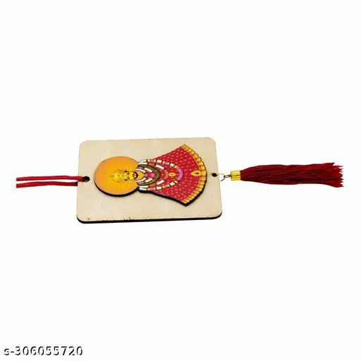 Khatu Shyam double-sided car hanging decor, quality plastic & chain, religious idol for rear view mirror & door hanging (medium size), made in India