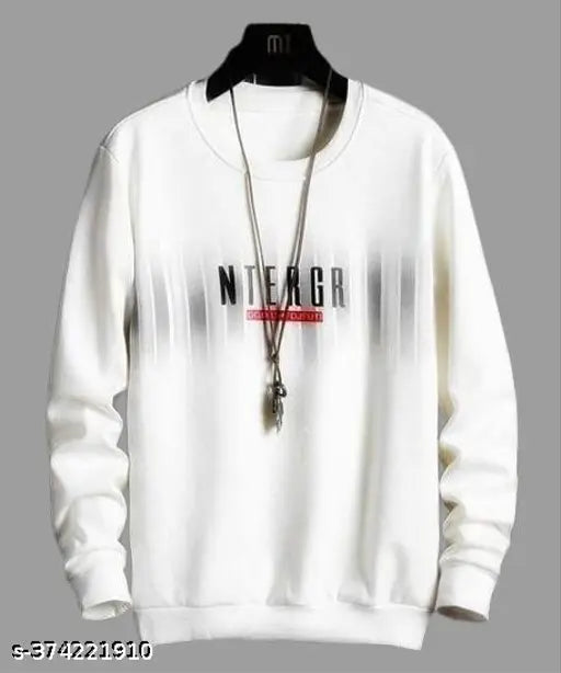 White, premium cotton blend full sleeves printed T-shirt by High5 Clothing - versatile and comfortable for all seasons