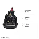 Poly resin Adi Shankara incense holder, features Lord Adiyogi Mahadev, includes 51 free fragrance backflow cones