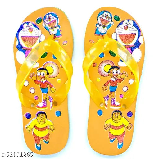Cartoon character EVA slippers for kids: Doraemon design in 3 pairs, sizes 18-24 months, 2-2.5 years, 2.5-3 years, made in India