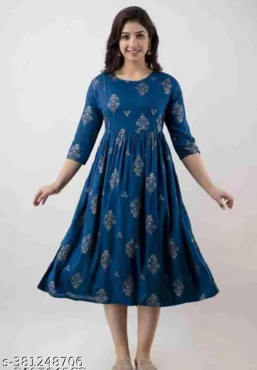 Blue chiffon traditional long skirt