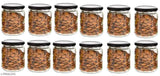 Glass jars with metal lids, airtight container set in kitchen storage, 500ml bottles pack of 12